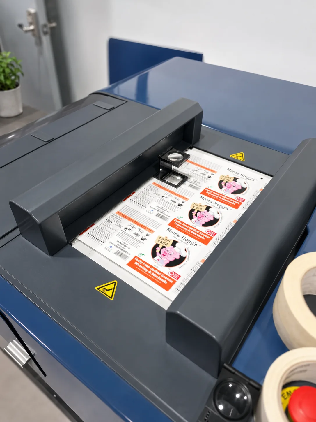 Printed labels being inspected during WD Labels production